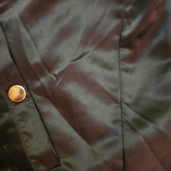 Retro Black Satin Varsity Jacket Size Small - Picture 5 of 8